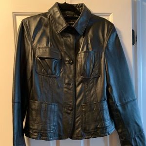 Black leather jacket size large